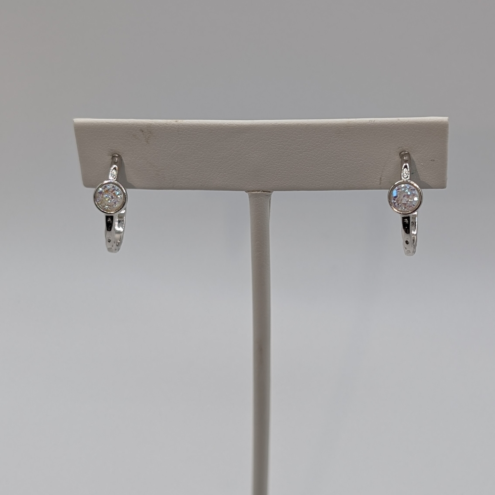 Druzy Quartz And Silver Hoop Earrings